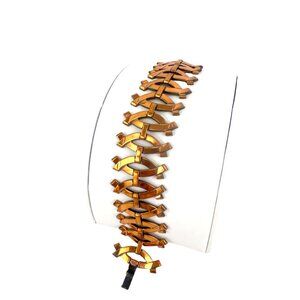 Renoir Modernist Copper Bracelet By Renoir - Unique Geometric Design Antique Fin